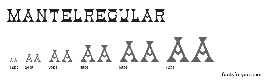 sizes of mantelregular font, mantelregular sizes