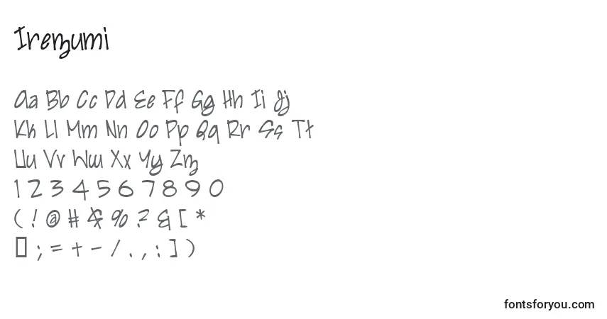 Schriftart Irezumi – Alphabet, Zahlen, spezielle Symbole
