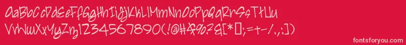Irezumi-Schriftart – Rosa Schriften auf rotem Hintergrund