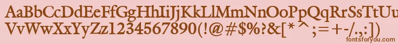 フォントGalantBold – ピンクの背景に茶色のフォント