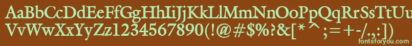 GalantBold Font – Green Fonts on Brown Background