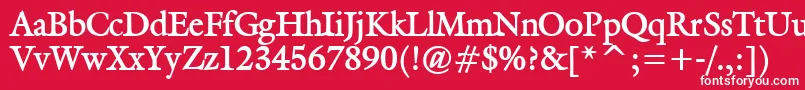 フォントGalantBold – 赤い背景に白い文字