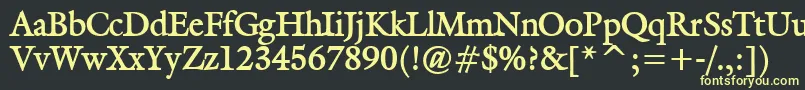 フォントGalantBold – 黒い背景に黄色の文字