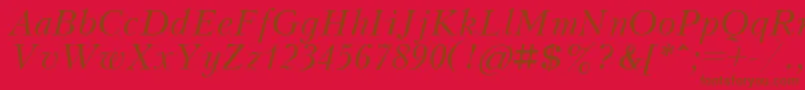 KudrashovcttItalic Font – Brown Fonts on Red Background