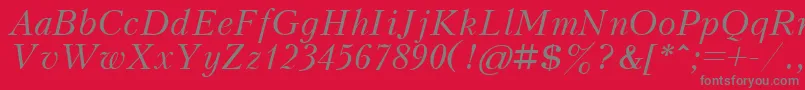KudrashovcttItalic Font – Gray Fonts on Red Background