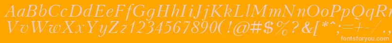 KudrashovcttItalic Font – Pink Fonts on Orange Background