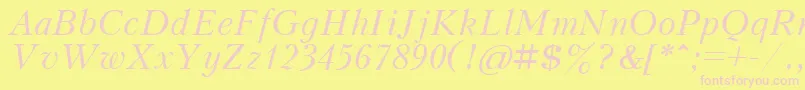 Czcionka KudrashovcttItalic – różowe czcionki na żółtym tle