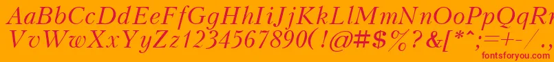 KudrashovcttItalic Font – Red Fonts on Orange Background