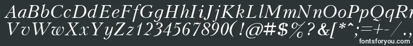 フォントKudrashovcttItalic – 黒い背景に白い文字