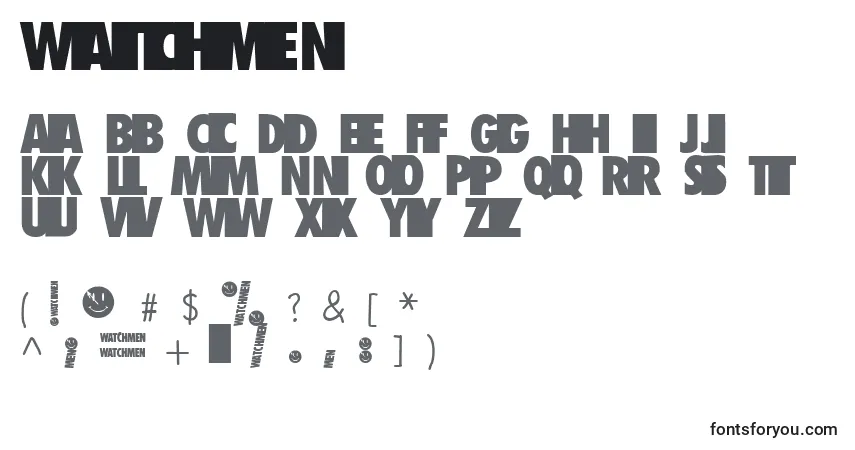 Czcionka Watchmen – alfabet, cyfry, specjalne znaki