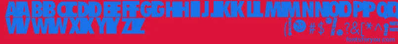 Watchmen Font – Blue Fonts on Red Background