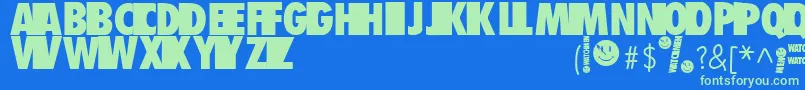 Watchmen Font – Green Fonts on Blue Background