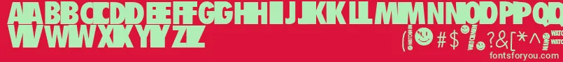 Watchmen Font – Green Fonts on Red Background