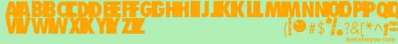 Watchmen Font – Orange Fonts on Green Background