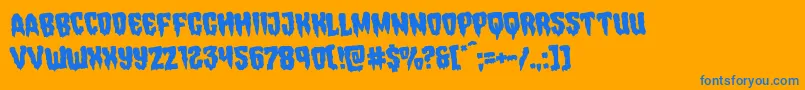 Hemogoblinrotate Font – Blue Fonts on Orange Background