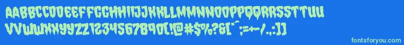 Hemogoblinrotate Font – Green Fonts on Blue Background