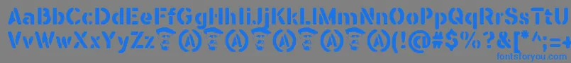 フォントSeisdedosDeadBold – 灰色の背景に青い文字