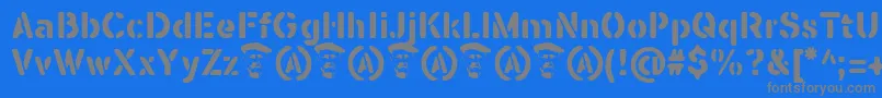 フォントSeisdedosDeadBold – 青い背景に灰色の文字