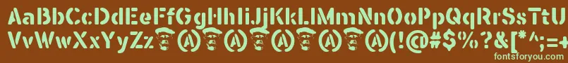 SeisdedosDeadBold Font – Green Fonts on Brown Background