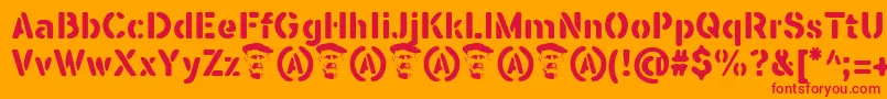 SeisdedosDeadBold Font – Red Fonts on Orange Background