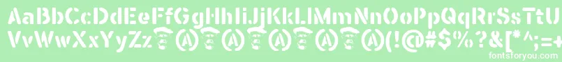 フォントSeisdedosDeadBold – 緑の背景に白い文字