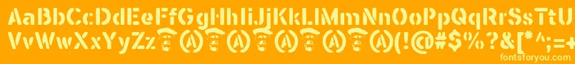 SeisdedosDeadBold Font – Yellow Fonts on Orange Background