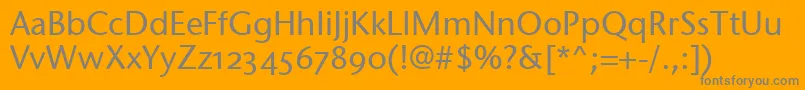 Weitere Informationen zur StoneSansOsItcTtMedium-Schriftart StoneSansOsItcTtMedium-Schriftart – Graue Schriften auf orangefarbenem Hintergrund