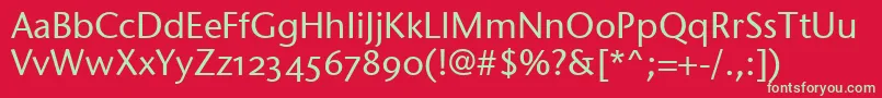 StoneSansOsItcTtMedium Font – Green Fonts on Red Background