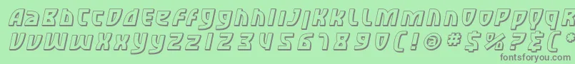 フォントSfRetroesqueShadedOblique – 緑の背景に灰色の文字