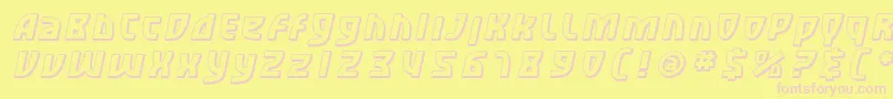 Fonte SfRetroesqueShadedOblique – fontes rosa em um fundo amarelo