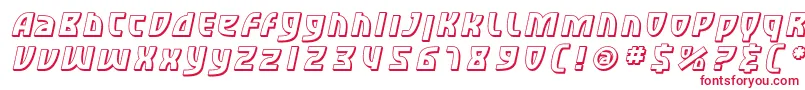 SfRetroesqueShadedOblique-Schriftart – Rote Schriften auf weißem Hintergrund