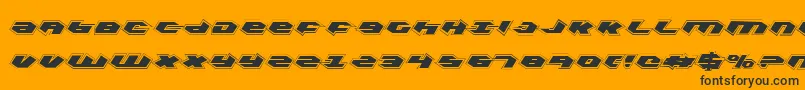 Kubrickpc-Schriftart – Schwarze Schriften auf orangefarbenem Hintergrund