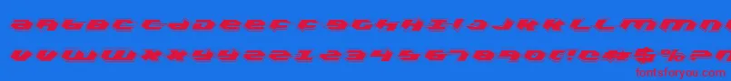 Kubrickpc Font – Red Fonts on Blue Background