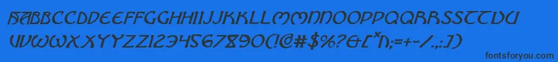 BrinAthynItalic Font – Black Fonts on Blue Background