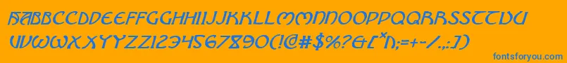 BrinAthynItalic Font – Blue Fonts on Orange Background