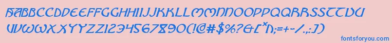 BrinAthynItalic Font – Blue Fonts on Pink Background