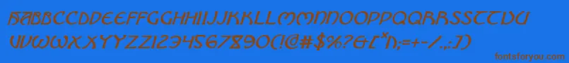 BrinAthynItalic Font – Brown Fonts on Blue Background
