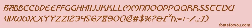 BrinAthynItalic Font – Brown Fonts on Pink Background