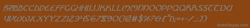 Weitere Informationen zur BrinAthynItalic-Schriftart BrinAthynItalic-Schriftart – Graue Schriften auf braunem Hintergrund