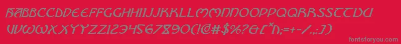Czcionka BrinAthynItalic – szare czcionki na czerwonym tle