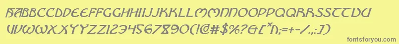 BrinAthynItalic Font – Gray Fonts on Yellow Background