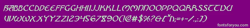 BrinAthynItalic Font – Green Fonts on Purple Background