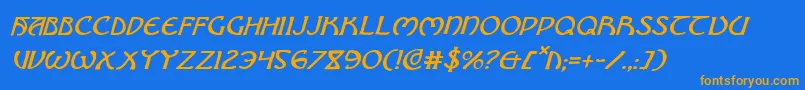 BrinAthynItalic Font – Orange Fonts on Blue Background
