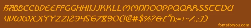 BrinAthynItalic Font – Orange Fonts on Brown Background
