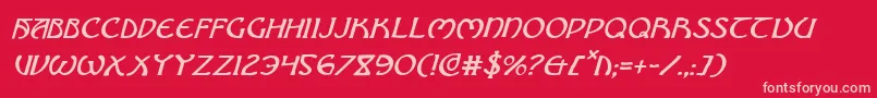 フォントBrinAthynItalic – 赤い背景にピンクのフォント