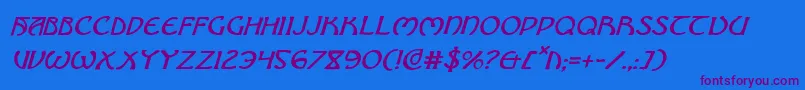 BrinAthynItalic Font – Purple Fonts on Blue Background