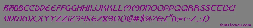 BrinAthynItalic Font – Purple Fonts on Gray Background