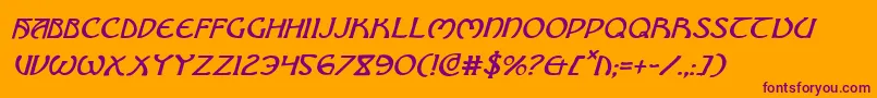 BrinAthynItalic Font – Purple Fonts on Orange Background