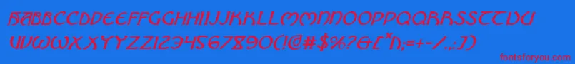 BrinAthynItalic Font – Red Fonts on Blue Background