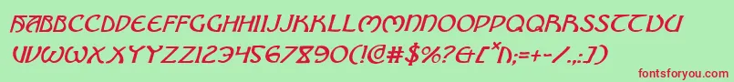 BrinAthynItalic Font – Red Fonts on Green Background